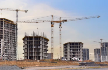 The construction of apartment buildings in Spain